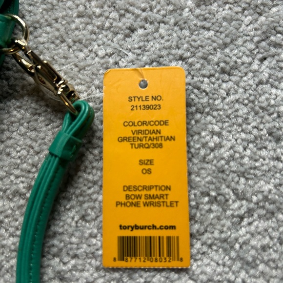 🔥🆕🔥 Tory Burch Bow Smart Phone Wristlet Viridian Green Tahitian Turq - Picture 3 of 8